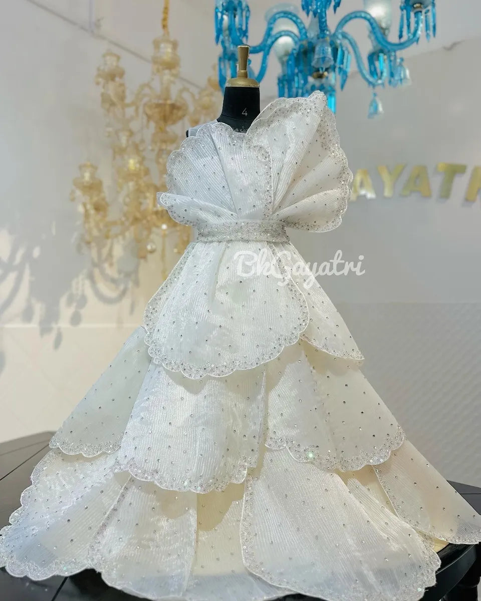 luxurious Swarovski petal dress – Kids Designer Dress | BK Gayatri Official