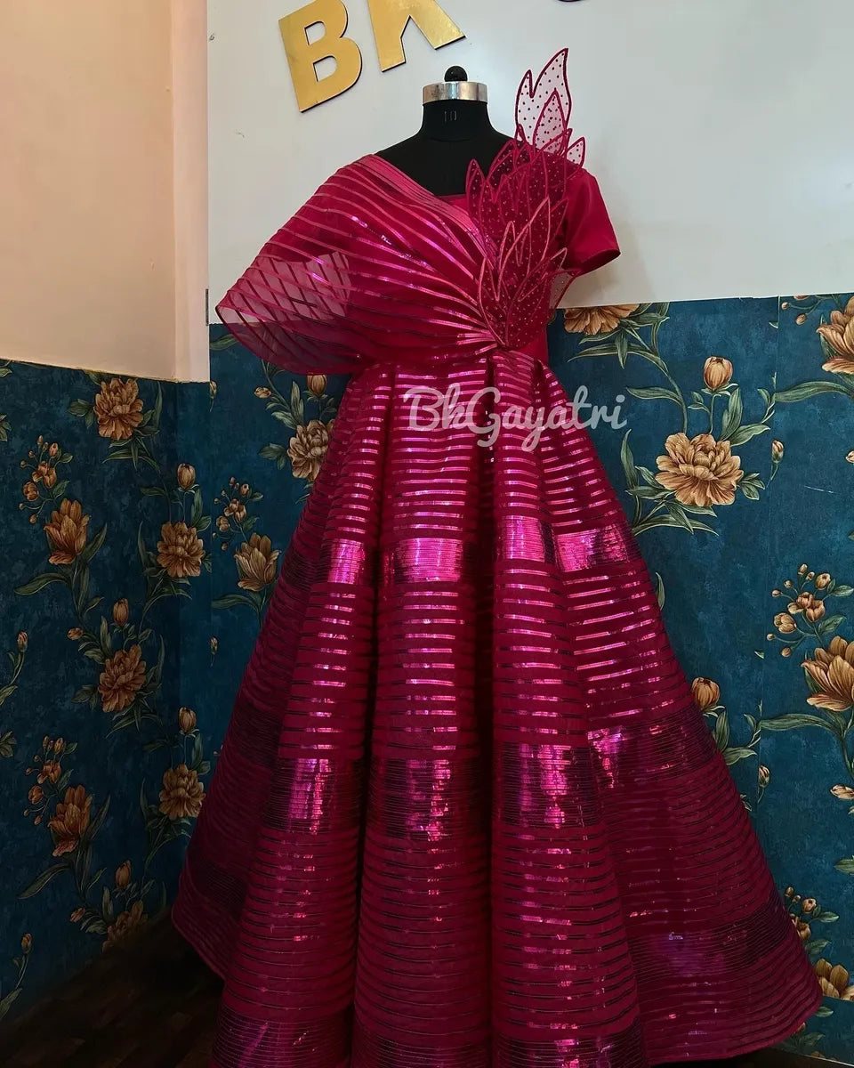 Metallic Floor length dress – Kids Designer Dress | BK Gayatri Official