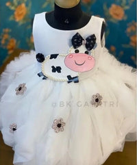 3D Cow Draped theme Dress – Luxury Kids Dress | BK Gayatri Official