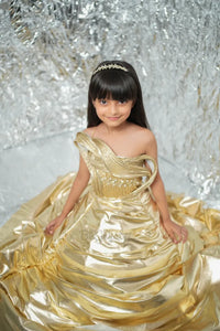 golden structured gown – Premium Kids Party Wear | BK Gayatri Official