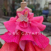 Sacred Garden Bandhani Structured Gown – Premium Kids Party Wear | BK Gayatri Official