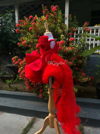 Structured knee length red dress – Luxury Kids Dress | BK Gayatri Official