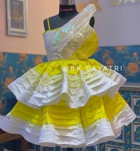 3D Pearl Butterfly Dress – Kids Designer Dress | BK Gayatri Official