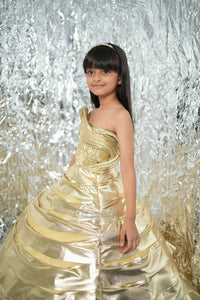 golden structured gown – Kids Designer Gown | BK Gayatri Official