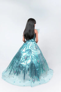 Peacock Metallic Dress – Luxury Kids Dress | BK Gayatri Official