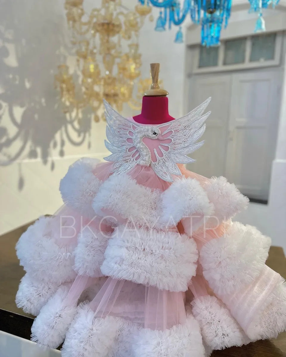 Structured Swan Dress – Kids Designer Dress | BK Gayatri Official