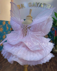 Pink Haute Couture Butterfly Dress – Luxury Kids Dress | BK Gayatri Official