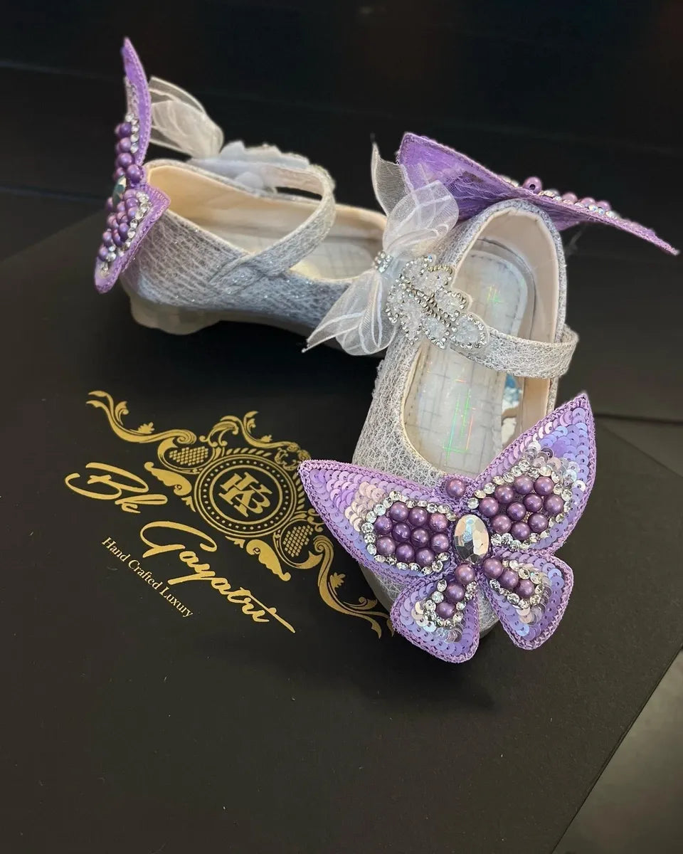 Lilac Butterfly Shoes – Kids Designer Wear | BK Gayatri Official