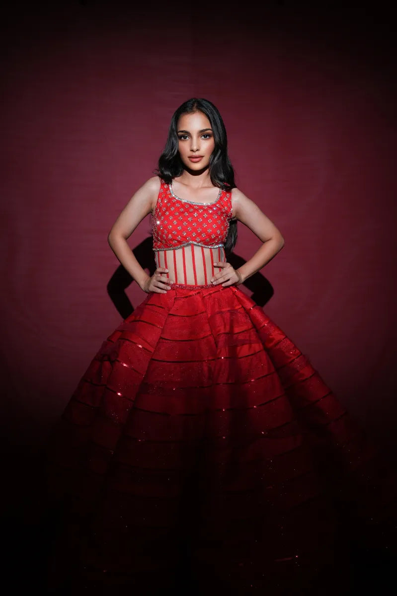 Red Corset Gown - BK Gayatri Official