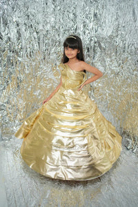 golden structured gown – Luxury Kids Couture Gown | BK Gayatri Official