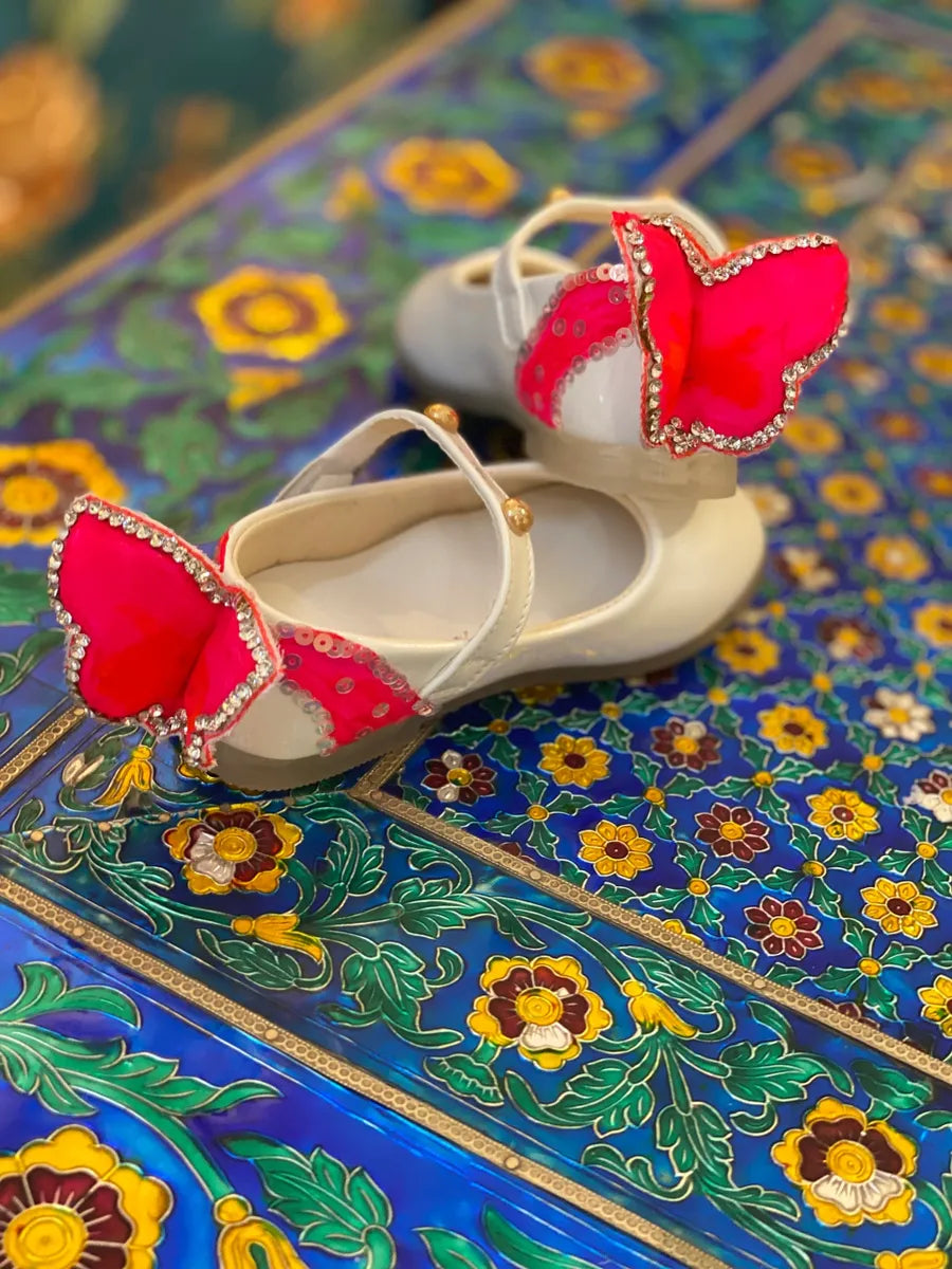 Hand Painted Butterfly Shoes – Kids Designer Wear | BK Gayatri Official