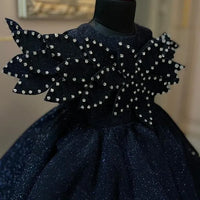 Blue Structured Shimmer Dress – Luxury Kids Dress | BK Gayatri Official
