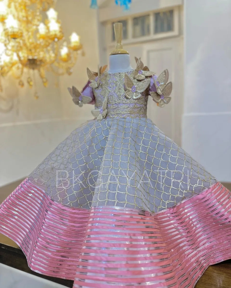 Gota work Golden metallic Butterfly Dress - BK Gayatri Official