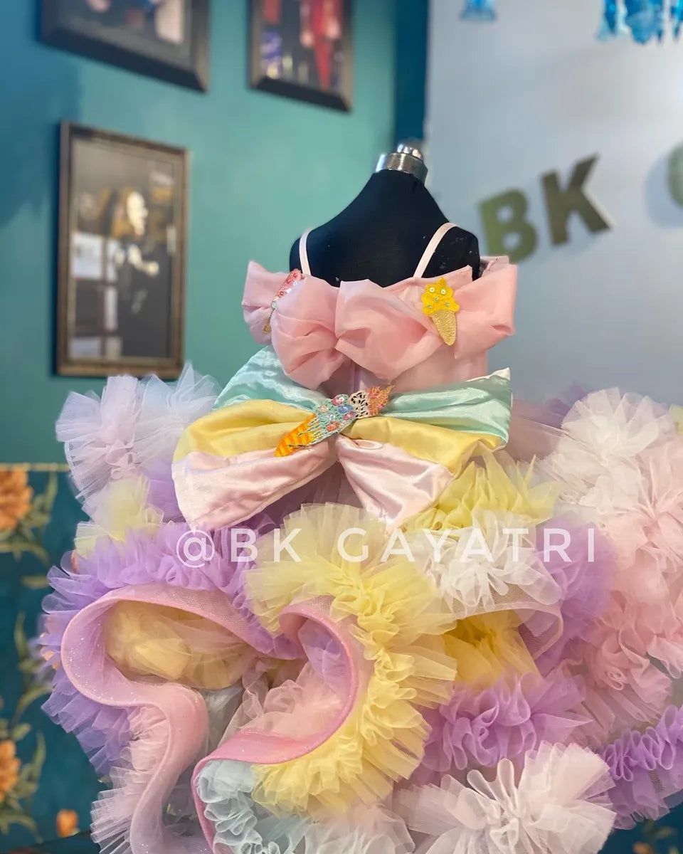 3D Ice Cream Dress – Kids Designer Dress | BK Gayatri Official