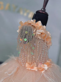 Couture feather cape trail dress – Luxury Kids Dress | BK Gayatri Official