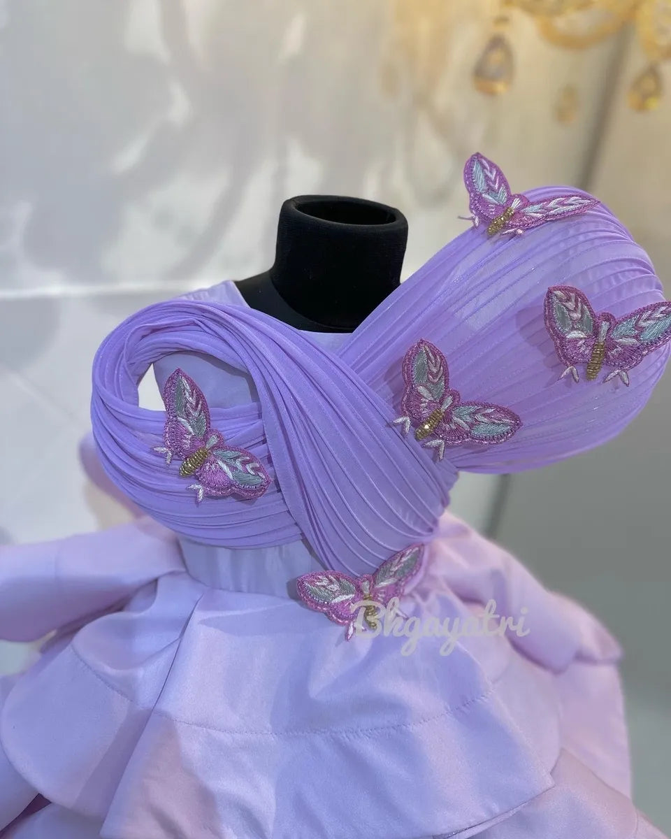 Structured draped butterfly dress – Kids Designer Dress | BK Gayatri Official