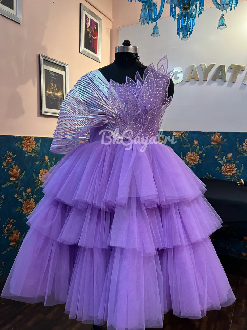 Metallic Knee length structured dress – Kids Designer Dress | BK Gayatri Official