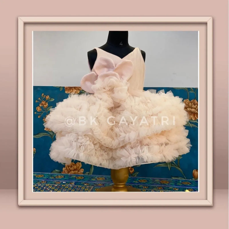Peach Structured Dress – Kids Designer Dress | BK Gayatri Official