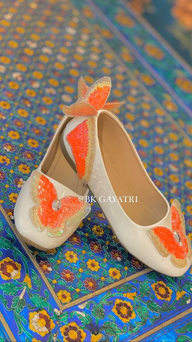 Orange Butterfly Dress – Kids Designer Dress | BK Gayatri Official