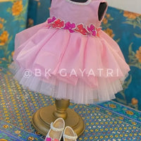 Flower Belt Knee Length Dress – Luxury Kids Dress | BK Gayatri Official