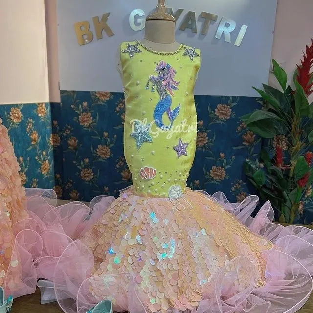 Sparkly Mermicon Dress – Kids Designer Dress | BK Gayatri Official