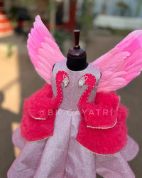 Pink Flamingo Dress – Kids Designer Dress | BK Gayatri Official