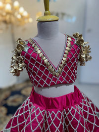 Magenta Hand Embroidered Lehenga – Luxury Kids Wedding Wear | BK Gayatri Official