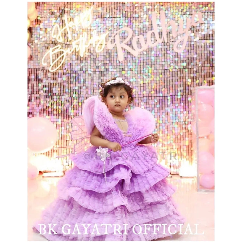 Haute Couture Lilac Structured Gown – Kids Designer Gown | BK Gayatri Official
