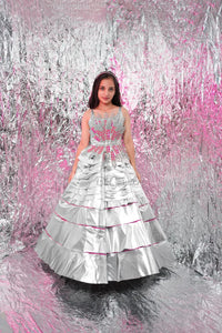 silver structured dress – Luxury Kids Dress | BK Gayatri Official