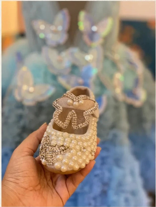 Pearl butterfly shoes – Kids Designer Wear | BK Gayatri Official